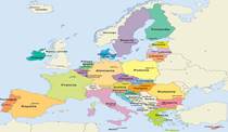 Mapa con todos los países de la Unión Europea