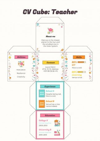 CV en forma de cubo: docente | Tema de Google Slides y PPT